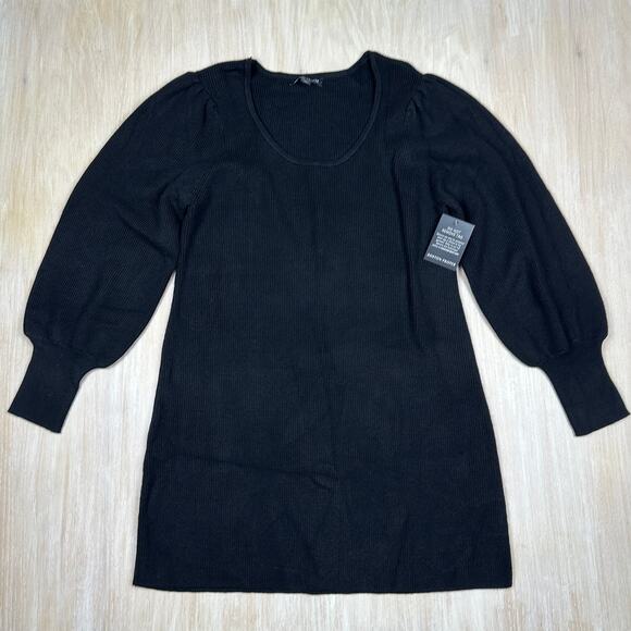 NWT Boston Proper Black Long Sleeve Pullover Date Night Knit Sweater Dress XL - Picture 15 of 15